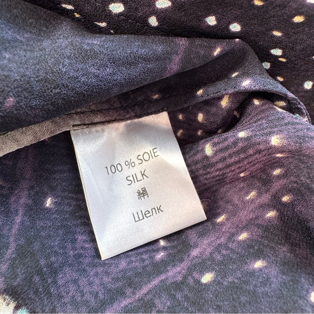 Barbara Bui Multicolor Patterned Silk Top Ruched Side - Picture 5 of 5